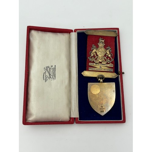 97 - A Masonic Royal Europa Rose Croix Chapter No. 14 medal in silver gilt and enamel.  The Chapter was f... 