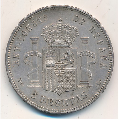 240 - Spain 1893 Alfonso XIII 5 pesetas, very fine.