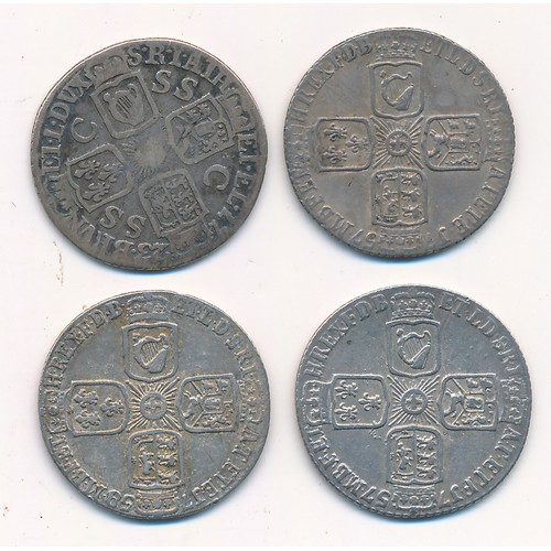 139 - Small range of sixpences (4), with 1723 SSC, 1757 (2) and 1758/7, fine to very fine. Qty 4