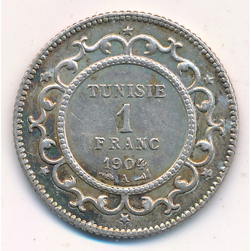 246 - Tunisia 1904A one franc, extremely fine. 5g.