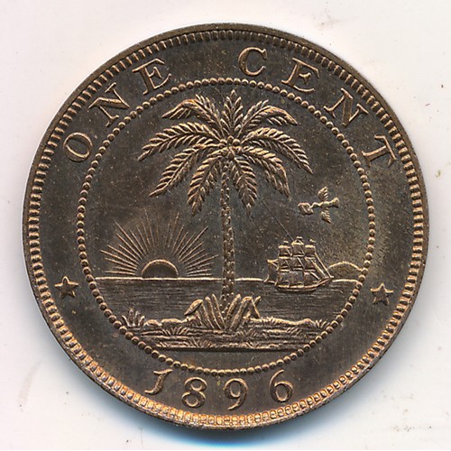 227 - Liberia 1896H one cent, uncirculated with full lustre. 5.64g