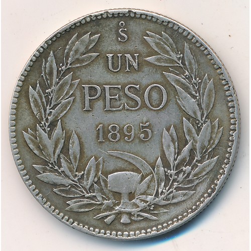 189 - Chile 1895 one Peso, Santiago. 19.74g.