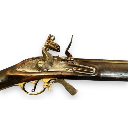 26 - An 18th-century (c.1800) Flintlock muzzle-loading Brown Bess Northwest trade musket, the lock engrav... 