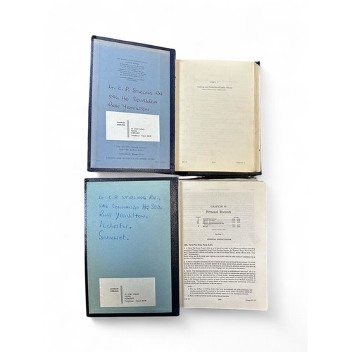 77 - The Queen’s Regulations for the Royal Navy. Two large volumes, one vol Appendixes. Inscribed to insi... 