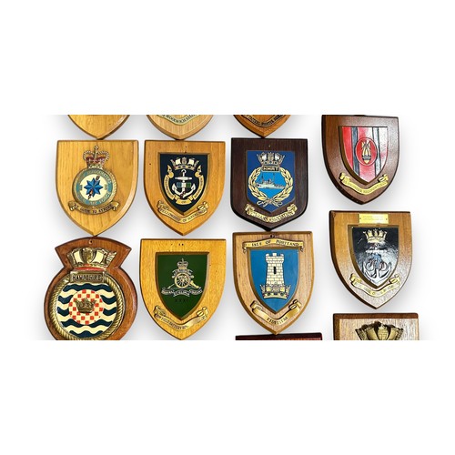 54 - Collection of 21 military plaques, with letters of authority confirming these were originally displa... 