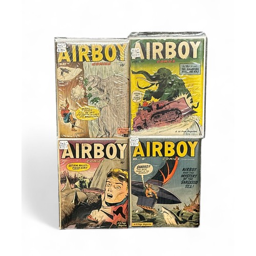 17 - Airboy Comics 1950 Nos 53, 54, 55, 56. All 4 comics are bagged & boarded in Mylar bags, VG/F.