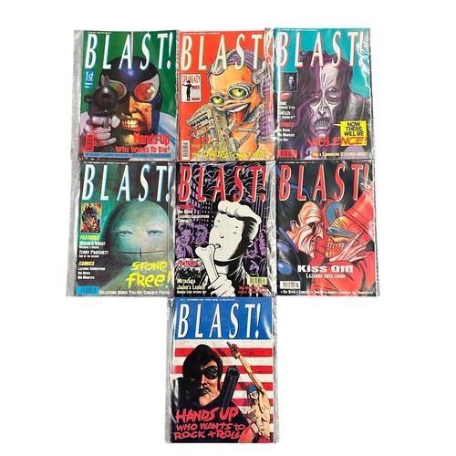 45 - Blast magazines John Brown Publishing 1991 Nos 1, 2, 3, 4, 5, 6, 7. All 7 magazines are bagged NM.