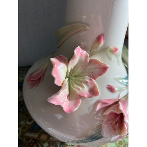 291 - Franz Porcelain, large stylized flower vase by Franz Porcelain. Stamped to base. Height 30cm.