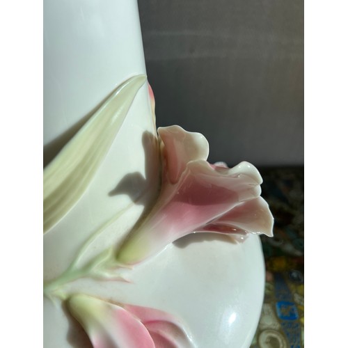 291 - Franz Porcelain, large stylized flower vase by Franz Porcelain. Stamped to base. Height 30cm.