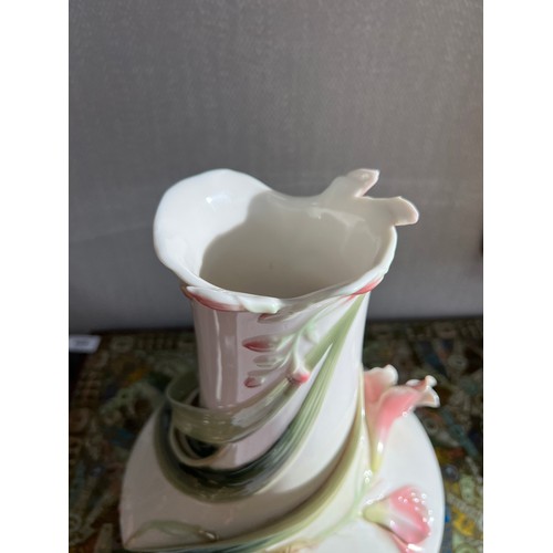 291 - Franz Porcelain, large stylized flower vase by Franz Porcelain. Stamped to base. Height 30cm.