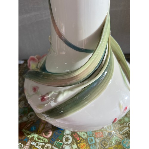 291 - Franz Porcelain, large stylized flower vase by Franz Porcelain. Stamped to base. Height 30cm.