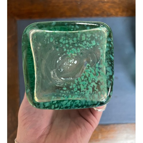 383 - Studio Glass, range of green glassware to include;  Stuart Fletcher (British, Contemporary), a large... 