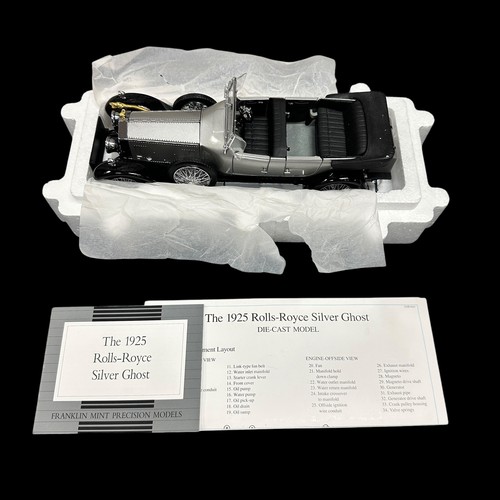 229 - Franklin Mint 1/24th scale pair with 1957 Mercedes-Benz 300Sc No. B11UG29 and 1925 Rolls-Royce Silve... 