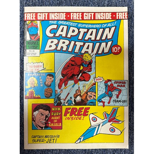 186 - 40+ Captain Britain Comics. Issues from 1970's. Qty 40+