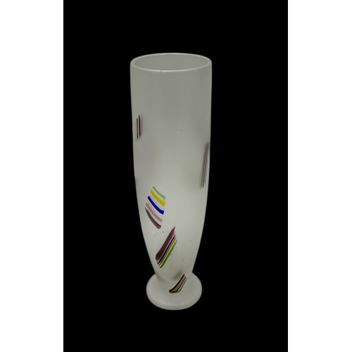 361 - Bob Crooks (British, Contemporary), hand painted thin vase by Bob Crooks for First Glass. Etched Fir... 