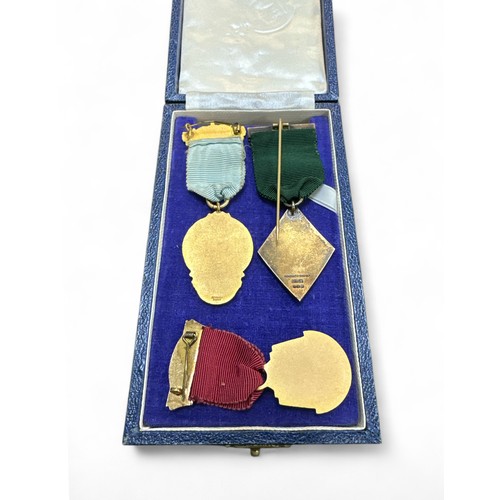 143 - Small selection of Masonic medals to include; S.R.I.A hallmarked jewel, Royal Masonic Institution fo... 