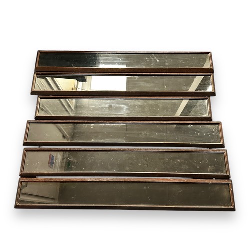 152 - Wood and glass, wall-mounted frames for displaying medals, approx. size H36