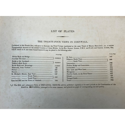 334 - FARINGTON, JOSEPH. Joseph Farington Esq. 'Britannia Depicta....Pat VI....Cornwall,' 1814. 'A Series ... 