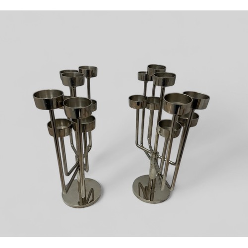 358 - Jasper Conran for Habitat, vintage pair of Klein Modernist tealight holders. Each having nine arms. ... 