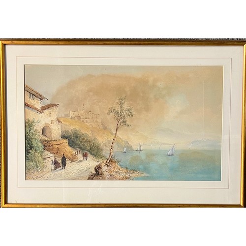 392 - Frank Catano (Italian, fl. 1880-1920) also known as Edwin St. John, watercolour landscape on paper. ... 