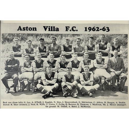 220 - Framed Aston Villa Signed 1962-63 Team Picture Print. Featuring 21 signatures including D. Dougan, T... 