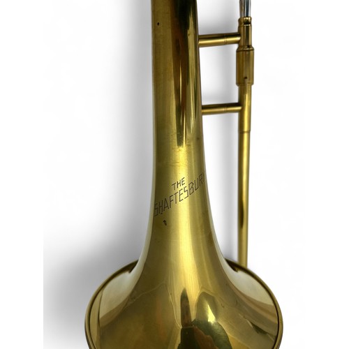 205 - The Shaftesbury Trombone - With personalised Autocrat mouthpeice. In good condition, a few dents. Bu... 