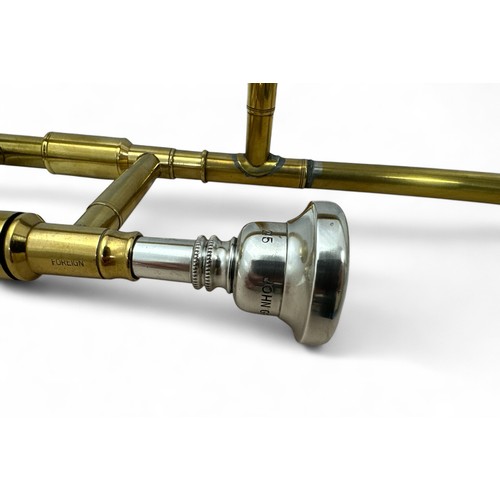 205 - The Shaftesbury Trombone - With personalised Autocrat mouthpeice. In good condition, a few dents. Bu... 