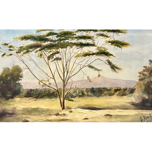 386 - J Read (British, 20th Century), pair of competent watercolour landscapes. Signed to lower right, bot... 