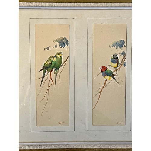 387 - British School 19th / 20th Century, set of twelve miniature ornithological watercolours of various b... 