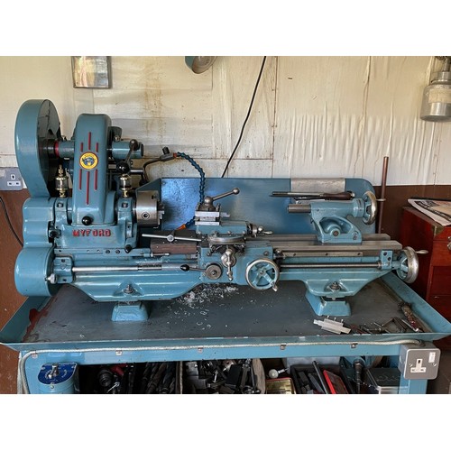 165 - Myford ML7 lathe and multiple tools, accessories and accompanying elements. Sold in Situ due to scal... 