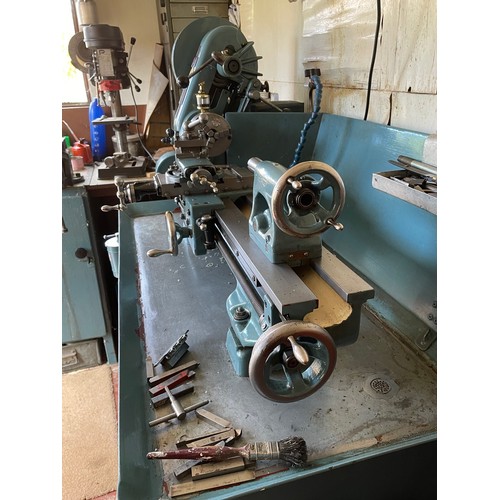 165 - Myford ML7 lathe and multiple tools, accessories and accompanying elements. Sold in Situ due to scal... 