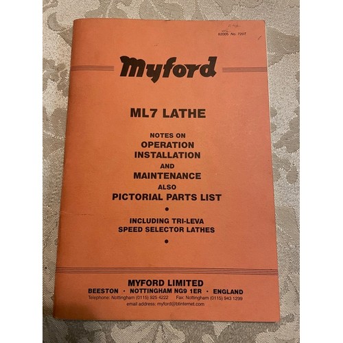 165 - Myford ML7 lathe and multiple tools, accessories and accompanying elements. Sold in Situ due to scal... 