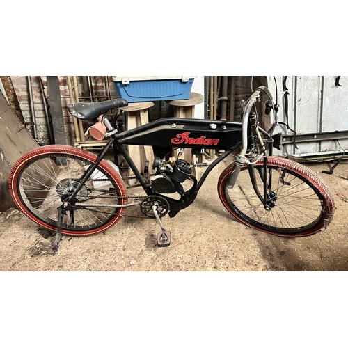 191 - Reproduction Board Track Racer (Black) Indian motorcycle. Black in colour. With pedals. Believed to ... 