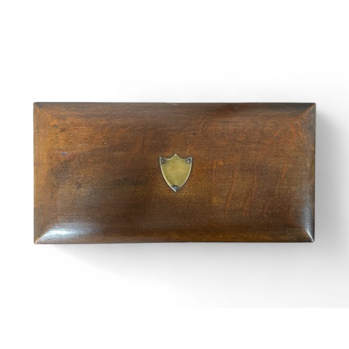 260 - Late 19th / early 20th Century wooden stationary box. Internal compartments, brass fittings, folding... 