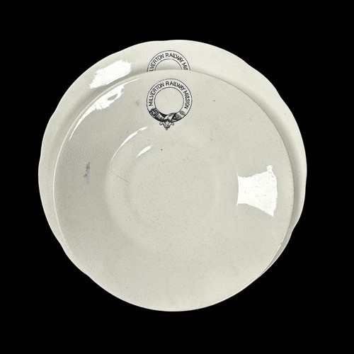 233 - Milverton Railway Mission Saucer & Side Plate. Produced by Waterloo Potteries. Saucer has a small ch... 