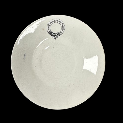 233 - Milverton Railway Mission Saucer & Side Plate. Produced by Waterloo Potteries. Saucer has a small ch... 