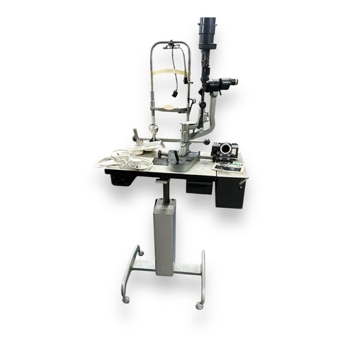 161 - Haag-Streit Bern B9003906 slit lamp with standing table. Swiss Made, supplied by Clement Clarke Ltd.... 