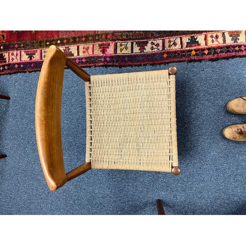 422 - Henry Walter Klein (Norwegian, b. 1919), Danish teak 1960’s lattice set of six dining chairs, design... 