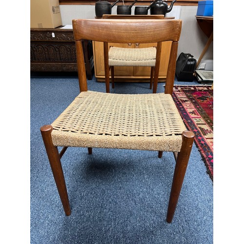 422 - Henry Walter Klein (Norwegian, b. 1919), Danish teak 1960’s lattice set of six dining chairs, design... 