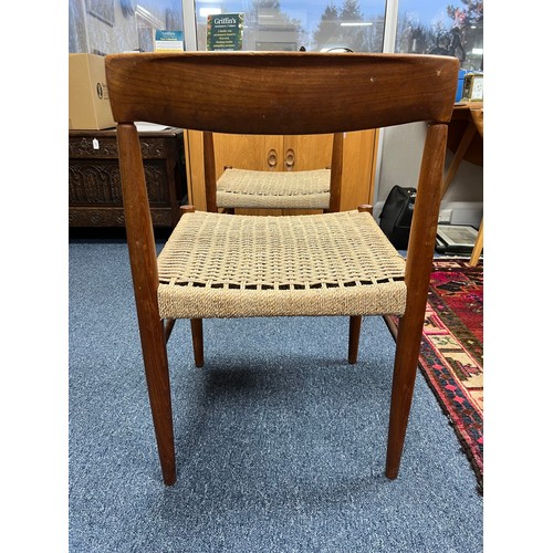 422 - Henry Walter Klein (Norwegian, b. 1919), Danish teak 1960’s lattice set of six dining chairs, design... 