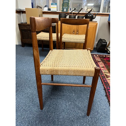 422 - Henry Walter Klein (Norwegian, b. 1919), Danish teak 1960’s lattice set of six dining chairs, design... 