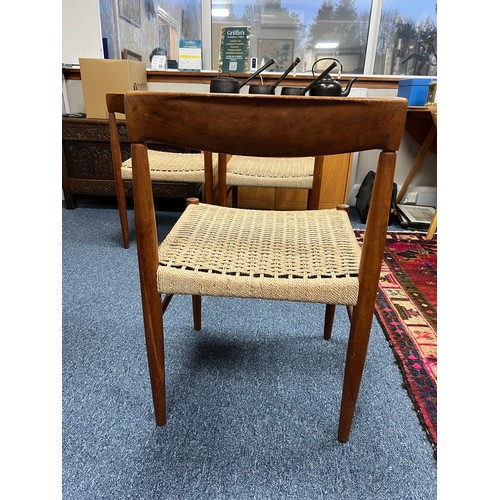 422 - Henry Walter Klein (Norwegian, b. 1919), Danish teak 1960’s lattice set of six dining chairs, design... 