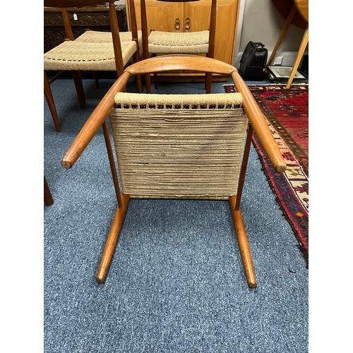 422 - Henry Walter Klein (Norwegian, b. 1919), Danish teak 1960’s lattice set of six dining chairs, design... 