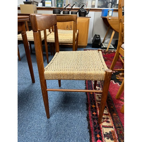 422 - Henry Walter Klein (Norwegian, b. 1919), Danish teak 1960’s lattice set of six dining chairs, design... 