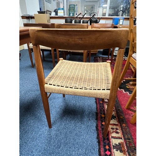 422 - Henry Walter Klein (Norwegian, b. 1919), Danish teak 1960’s lattice set of six dining chairs, design... 