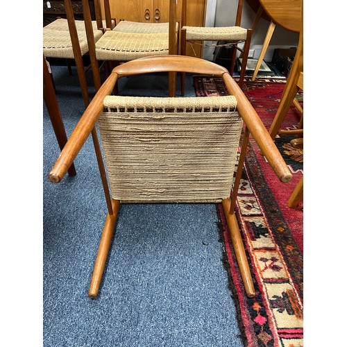 422 - Henry Walter Klein (Norwegian, b. 1919), Danish teak 1960’s lattice set of six dining chairs, design... 