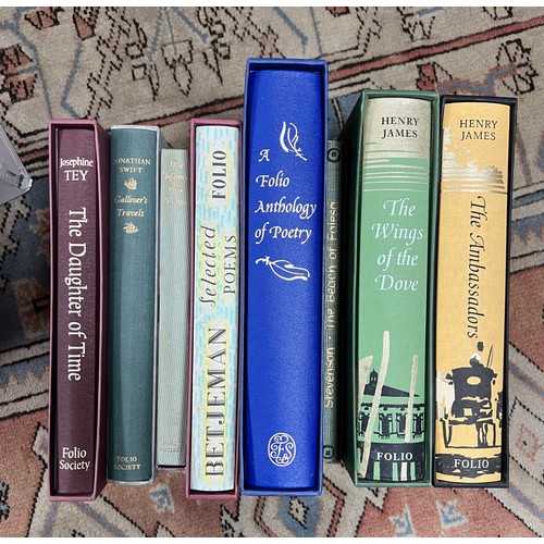 306 - Folio Society, range of cased Fiction titles to include; Roderick Random, Stories by John Buchan, Th... 