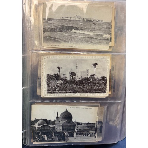 180 - Album Overseas Postcards:  Alexandria, Port Said, Suez Canal, Cairo, Port Sudan, Khartoum, Jerusalem... 