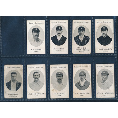 224 - Taddy, 1907 County Cricketers, 47 tobacco cricket cards, catalogue value £40 each, varying condition... 