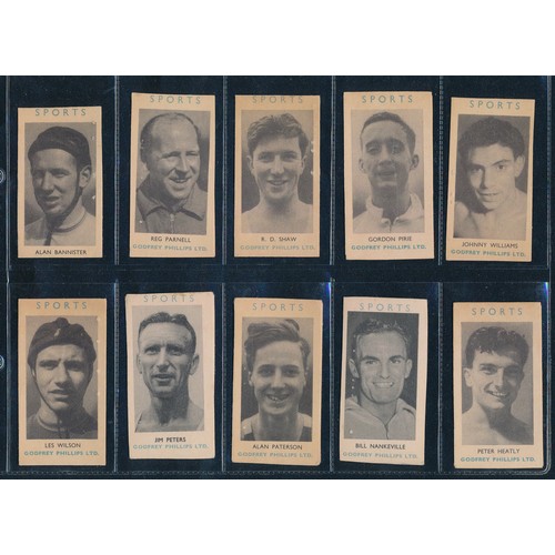 218 - Phillips BDV & Sport tobacco packet cards, various series 1932-1954, including variations (no duplic... 